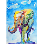 Mona Lisa diamond painting 50x40cm: olifant kleurrijk